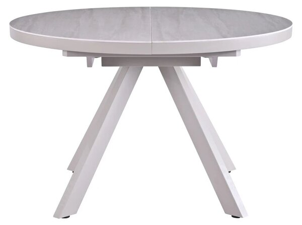 Masa extensibila LYRA, crem cu efect de marmura/gri, 120/160x120x75 cm