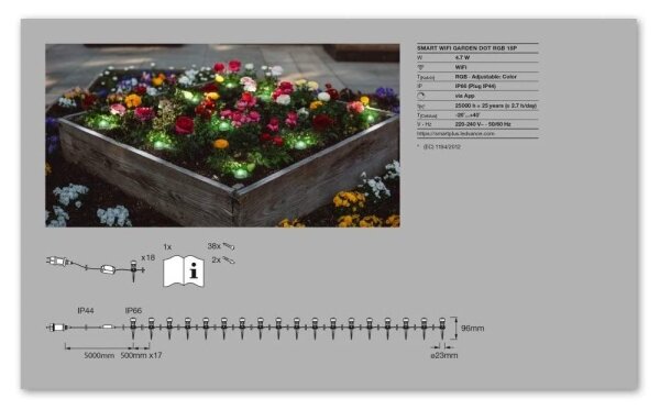 Ledvance - Lumină decorativă LED RGB SMART+ 18xLED/4W/230V IP65 Wi-Fi