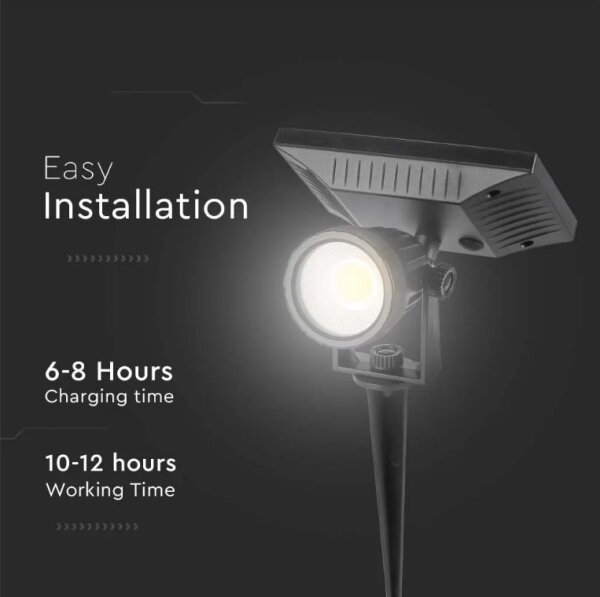 Lumină solară LED SPIKE 2W 5,5V IP65 4000K 1200mAh
