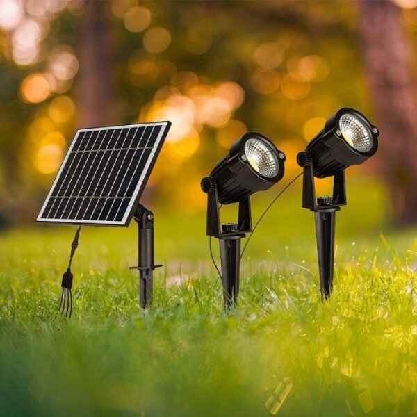 SET 2x Lampă solară LED exterior 2xLED/1,2W/3,7V IP65 3000K 4000 mAh