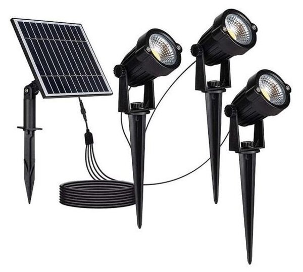SET 3x Lampă solară LED exterior 3xLED/1,2W/3,7V IP65 3000K 4000 mAh