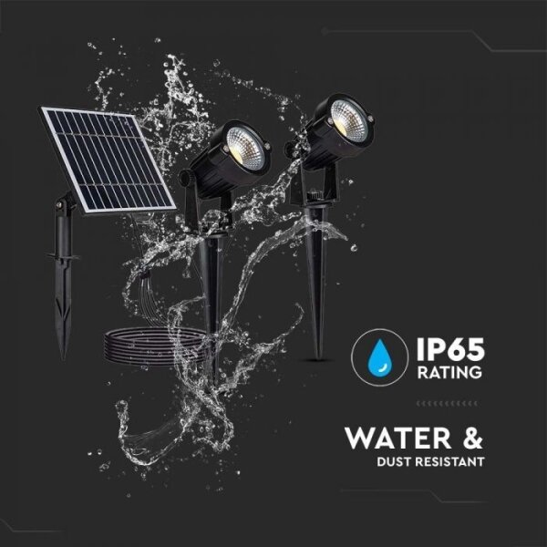 SET 2x Lampă solară LED exterior 2xLED/1,2W/3,7V IP65 3000K 4000 mAh