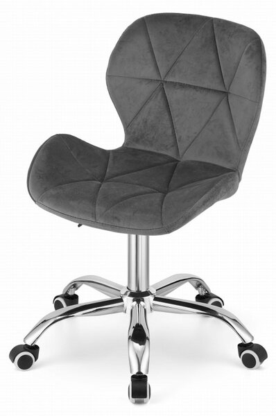 Set pentru birou – birou pliabil ZARIMO 80×40 cm negru + scaun de birou AVOLA VELVET gri