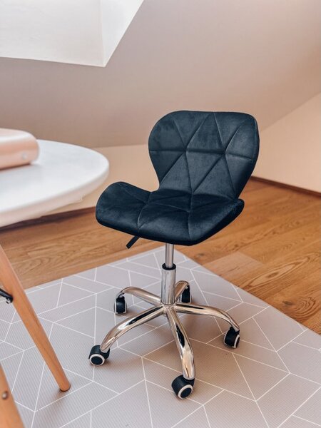 Set pentru birou – birou pliabil ZARIMO 80×40 cm stejar sonoma + scaun de birou AVOLA VELVET negru