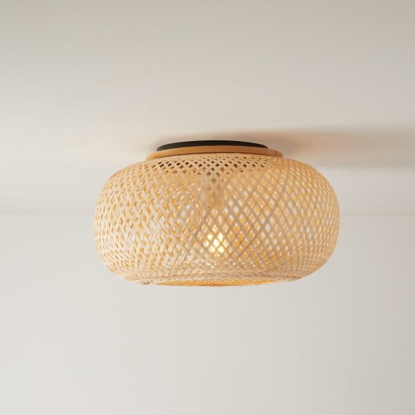 Plafonieră SALOMON 1xE27/10W/230V d. 40 cm bambus