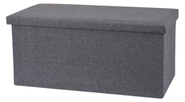 Taburet cu spațiu de depozitare, Storage Solutions, 76x40x38 cm – Gri inchis