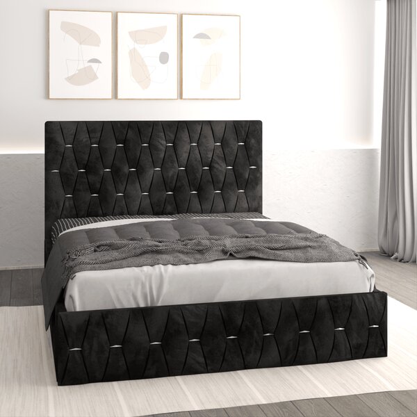 Set dormitor Nova Negru cu Dulap Atlantic 150 Alb