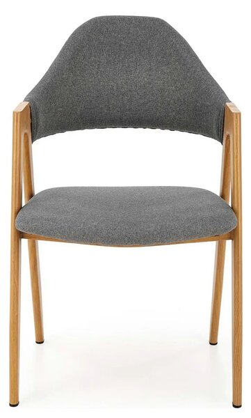 Scaun K344, gri/stejar, stofa clasica/metal, 53X51X80 CM