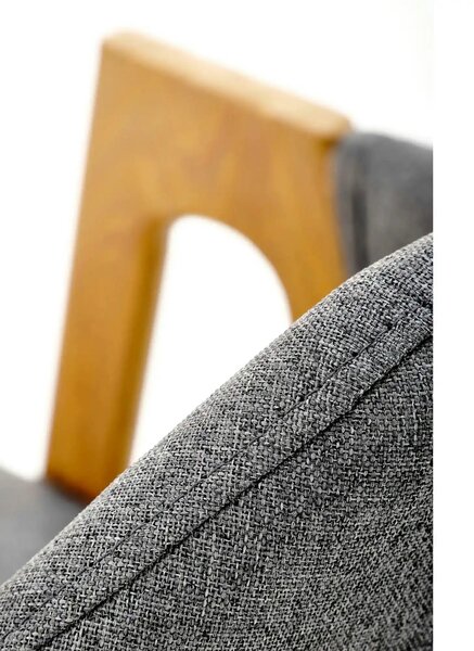 Scaun K344, gri/stejar, stofa clasica/metal, 53X51X80 CM
