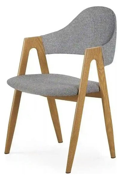 Scaun K344, gri/stejar, stofa clasica/metal, 53X51X80 CM