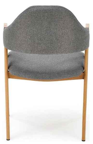 Scaun K344, gri/stejar, stofa clasica/metal, 53X51X80 CM