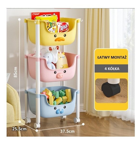 Organizator pentru jucarii, dulap depozitare pentru copii, model animalute, JollyMag, PO18KOL