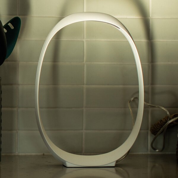 Foscarini Anisha grande lampă de masă LED, 46cm, reglabil, Alb, Camera de zi / sufragerie, Plastic, Design