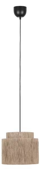 Lampă suspendată Japandi neagră cu frânghie maro 31cm - Smilla