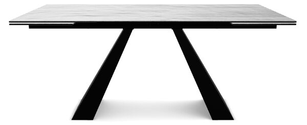 Masa extensibila SALVADORE CERAMIC, gri/negru mat, sticla securizata/c