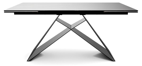 Masa extensibila WESTIN, negru, sticla/metal, 160-240x90x77 cm