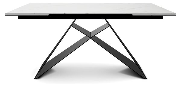 Masa moderna dining WESTIN III, alb/negru, ceramica/metal, 160-240x90x