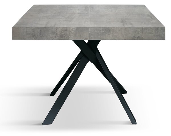 Masă Tifany extensibilă BLAT GRI CIMENT - 95 cm / 90 cm / 77 - NEGRU