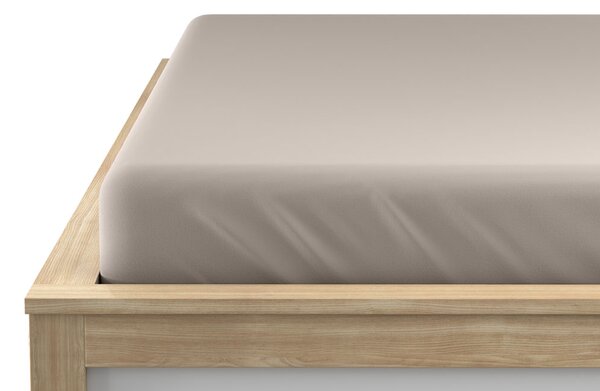 Cearsaf jersey de culoare nisipie 90 x 200 cm