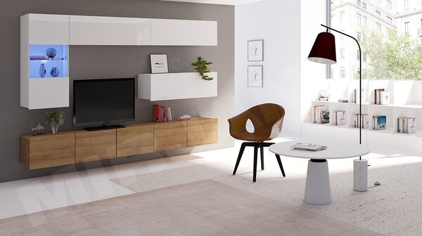 Mobilier living Badiani IV (stejar auriu + alb). 1121917