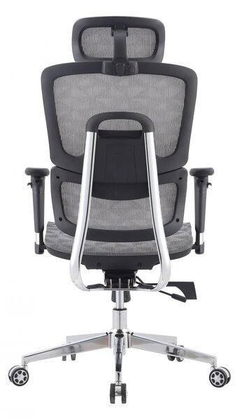 Scaun ergonomic Karin-H, spatar reglabil pe inaltime, suport lombar 3D, tetiera 3D, cotiere 3D, mecanism inclinare/blocare, sezut cu translatie, Mesh, Negru