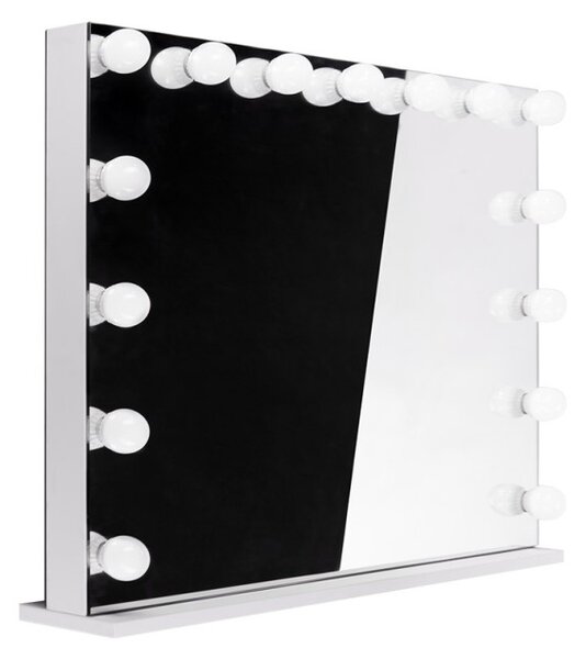 Oglinda iluminata LED, 15 spoturi LED, culoare lumina si intensitate reglabile, port USB incarcare dispozitive