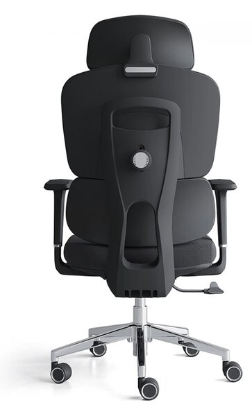 Scaun ergonomic Robbin-H, mecanism multifunctional, suport lombar, material textil, Negru