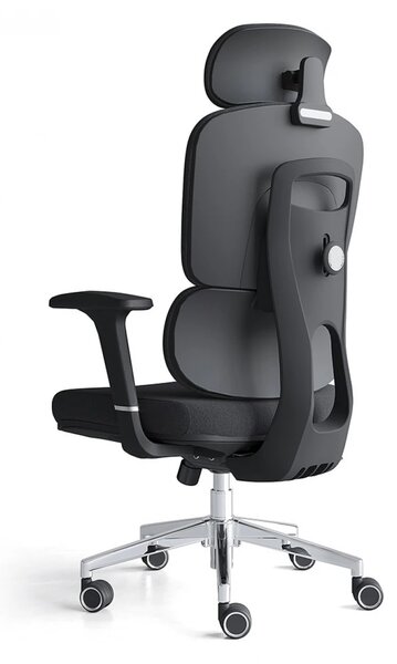 Scaun ergonomic Robbin-H, mecanism multifunctional, suport lombar, material textil, Negru