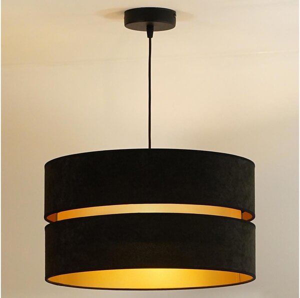 Lustră pe cablu Duolla DUO 1xE27/15W/230V d. 40 cm negru/auriu