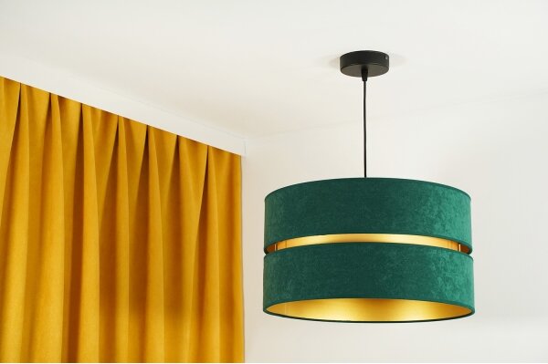 Lustră pe cablu Duolla DUO 1xE27/15W/230V d. 40 cm verde/auriu