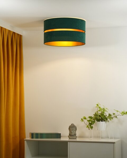 Plafonieră Duolla DUO 1xE27/40W/230V d. 40 cm verde/auriu
