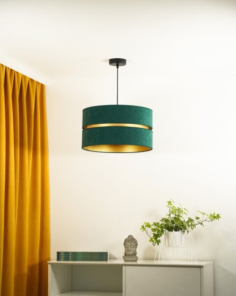 Lustră pe cablu Duolla DUO 1xE27/15W/230V d. 40 cm verde/auriu