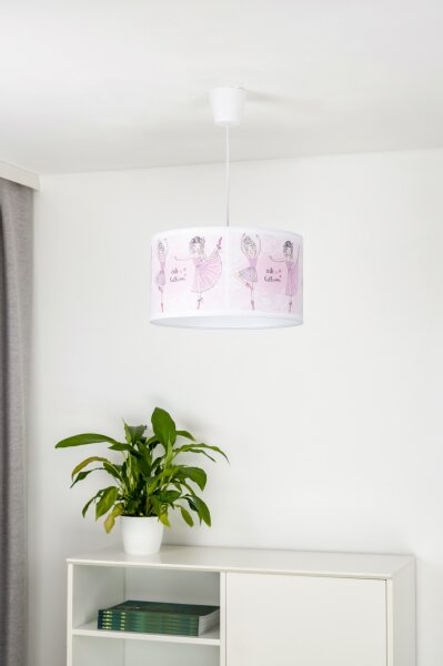 Lustră pe cablu pentru copii PRINT Duolla M 1xE27/40W/230V d. 35 cm balerine