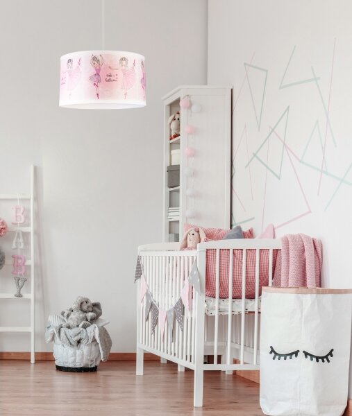 Lustră pe cablu pentru copii PRINT Duolla M 1xE27/40W/230V d. 35 cm balerine
