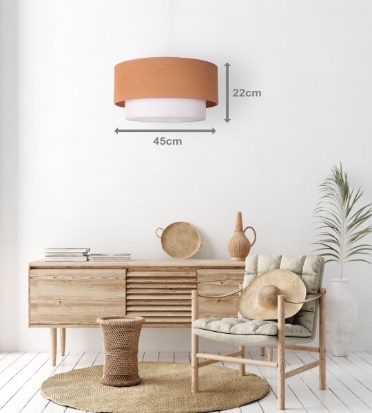 Lustră pe cablu Duolla BOHO 1xE27/40W/230V d. 45 cm bej/alb