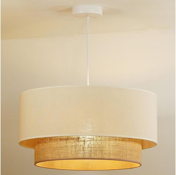 Lustră pe cablu Duolla BOHO 1xE27/40W/230V d. 45 cm crem/maro