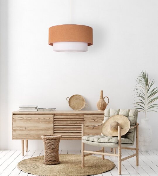 Lustră pe cablu Duolla BOHO 1xE27/40W/230V d. 45 cm bej/alb