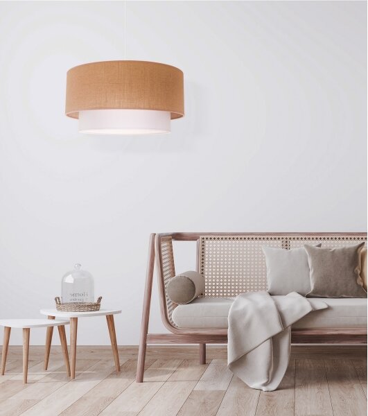 Lustră pe cablu Duolla BOHO 1xE27/40W/230V d. 45 cm bej/alb