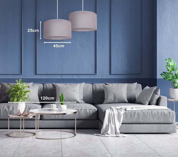 Lustră pe cablu Duolla BRISTOL 1xE27/40W/230V d. 45 cm gri