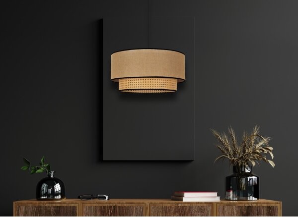Lustră pe cablu Duolla BOHO 1xE27/15W/230V d. 45 cm bej/ratan