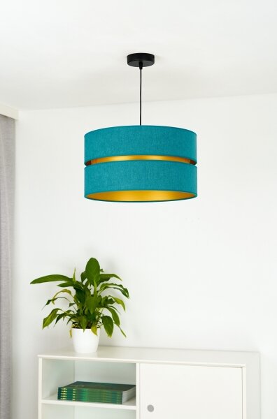 Lustră pe cablu Duolla DUO 1xE27/15W/230V d. 40 cm turcoaz/auriu