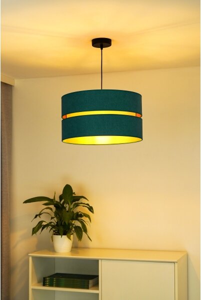 Lustră pe cablu Duolla DUO 1xE27/15W/230V d. 40 cm turcoaz/auriu