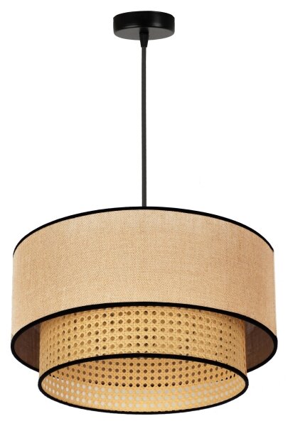 Lustră pe cablu Duolla BOHO 1xE27/15W/230V d. 45 cm bej/ratan