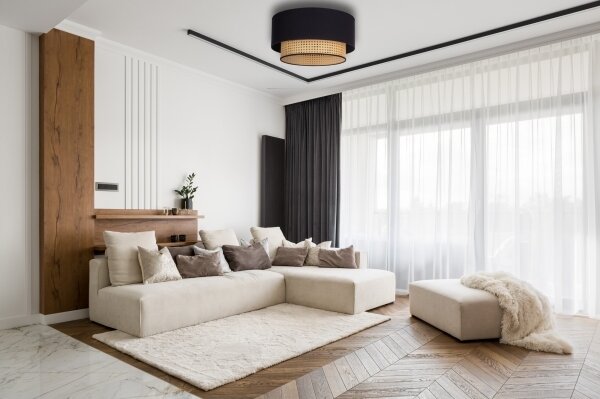 Plafonieră Duolla BOHO 1xE27/15W/230V d. 45 cm negru/ratan