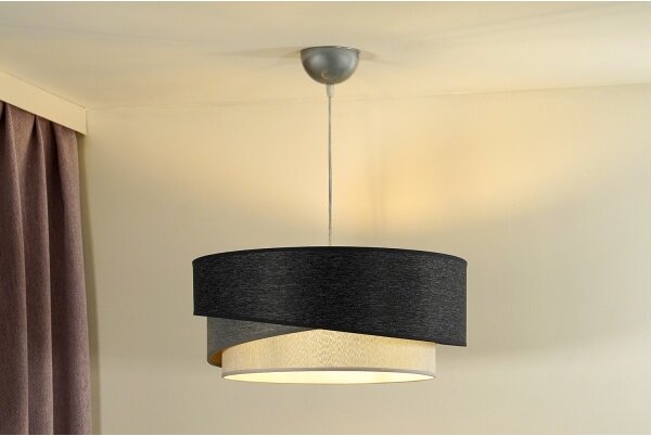Lustră pe cablu Duolla KOBO 1xE27/15W/230V d. 45 cm antracit/gri/alb