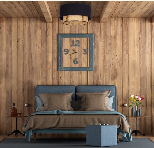 Plafonieră Duolla BOHO 1xE27/15W/230V d. 45 cm negru/ratan