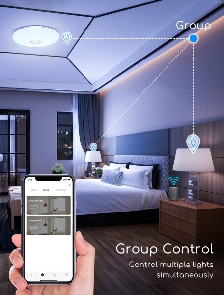 Plafonieră LED RGBW dimabilă Aigostar 18W/230V d. 34 cm Wi-Fi