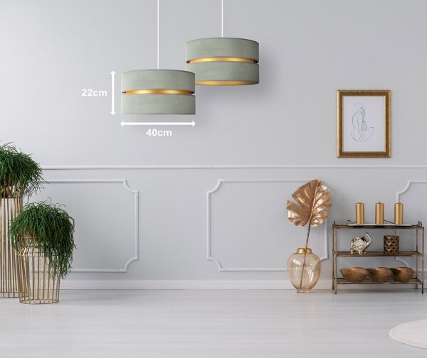Lustră pe cablu Duolla DUO 1xE27/15W/230V d. 40 cm verde deschis/auriu