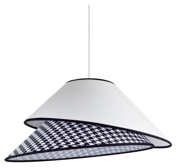 Lustră pe cablu Duolla COCO 1xE27/40W/230V d. 50 cm alb/negru