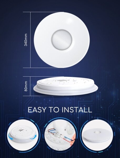 Plafonieră LED RGBW dimabilă Aigostar 18W/230V d. 34 cm Wi-Fi